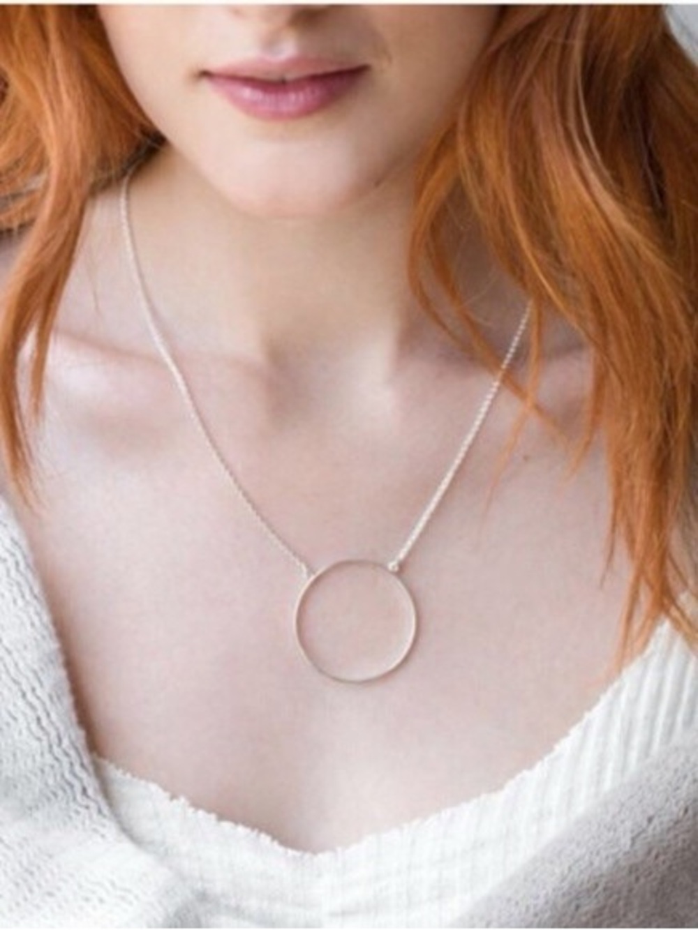 Minimalist Silver Circle Pendant Necklace - Women’s Jewelry Lele Sadoughi